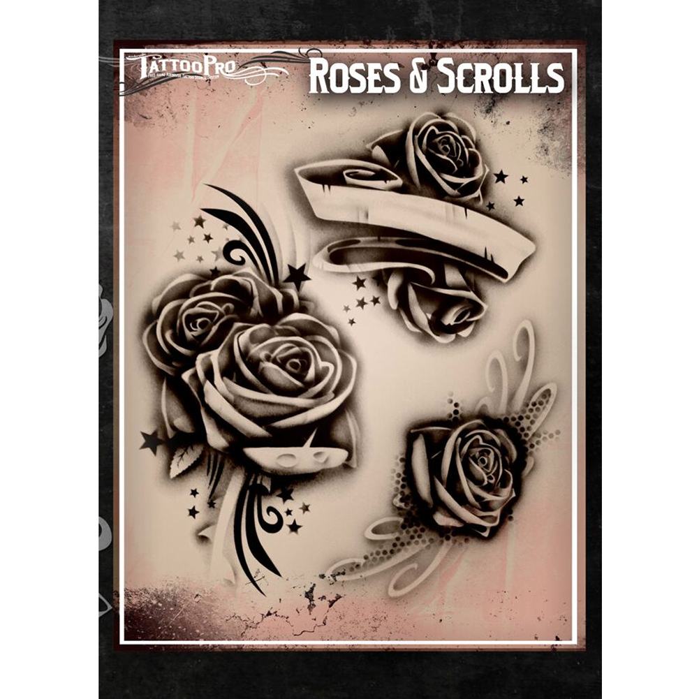 Tattoo Pro Stencils Series 1 - Roses & Scrolls